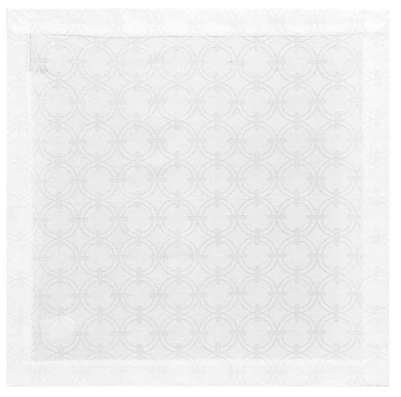 4 serviettes de table anneaux blanc 50×50 cm Le Jacquard Français