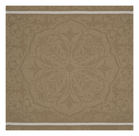 4 serviettes de table Armoi­ries Grège 58×58 cm Le Jacquard Français