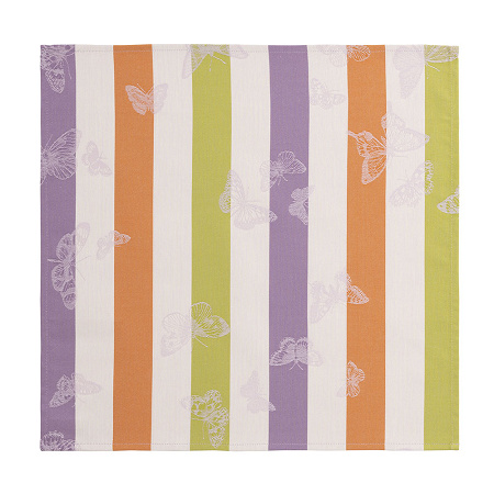 4 serviettes de table Bal des Papillons Citrus 50×50 cm Le Jacquard Français