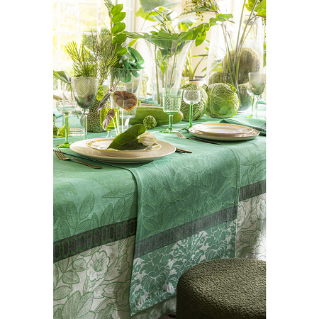 4 serviettes de table Esca­pade Tropi­cale Camé­léon 58×58 cm Le Jacquard Français