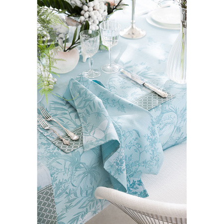 4 serviettes de table Jardin d’Eden Cascade 58×58 cm Le Jacquard Français