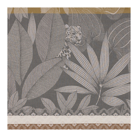 4 serviettes de table Nature Sauvage Eléphant 58×58 cm Le Jacquard Français