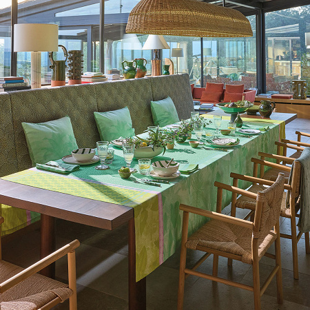 4 serviettes de table Sinha­râja Jungle 50×50 cm Le Jacquard Français