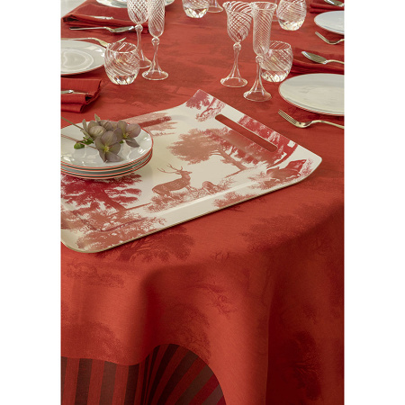 4 serviettes de table Souve­raine Carmin 58×58 cm Le Jacquard Français