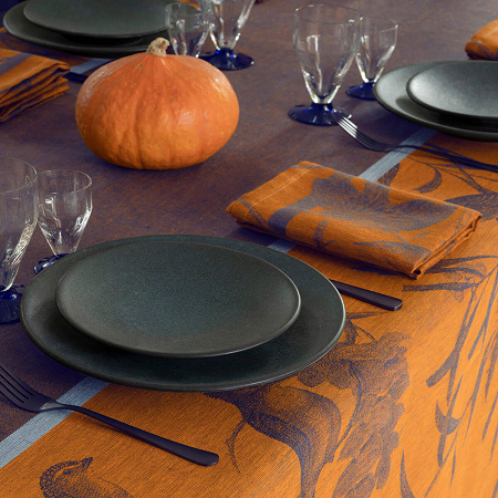 4 serviettes de table Volière Nocturne 58×58 cm Le Jacquard Français