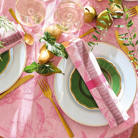 4 sets de table A l’Oran­ge­rie Magno­lia 50×36 cm Le Jacquard Français