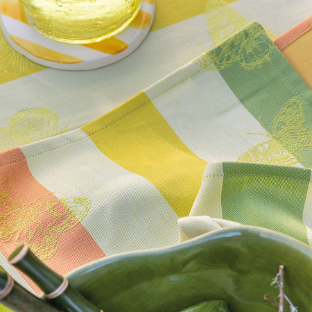 4 Sets de table Bal des Papillons Citrus 50×36 cm Le Jacquard Français