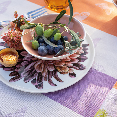 4 Sets de table Bal des Papillons Lilas 50×36 cm Le Jacquard Français
