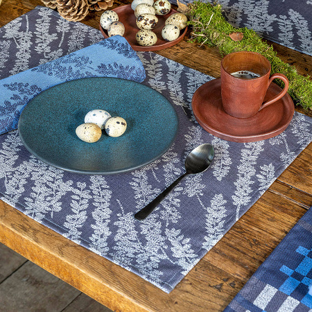 4 sets de table enduits Origin Nature Denim 50×36 cm Le Jacquard Français