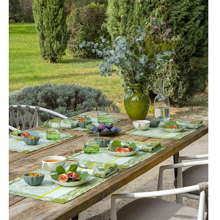 4 Sets de table enduits Voyage Iconique Figuier 50×36 cm Le Jacquard Français