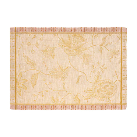 4 sets de table Eté Indien Abri­cot 50×36 cm Le Jacquard Français