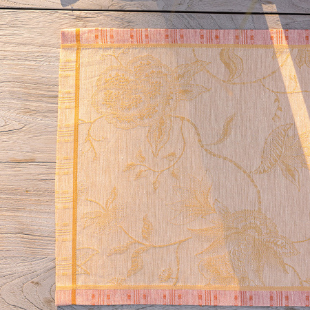 4 sets de table Eté Indien Abri­cot 50×36 cm Le Jacquard Français