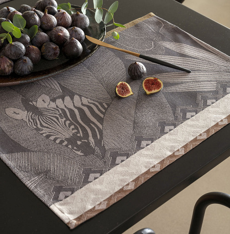 4 sets de table Nature Sauvage Eléphant 50×36 cm Le Jacquard Français