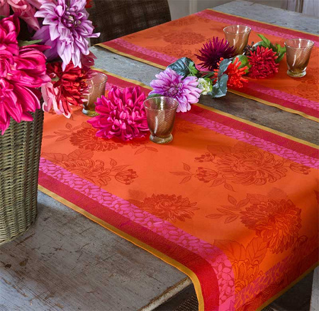 4 sets de table parfums de baga­telle capu­cine 54×38 cm Le Jacquard Français