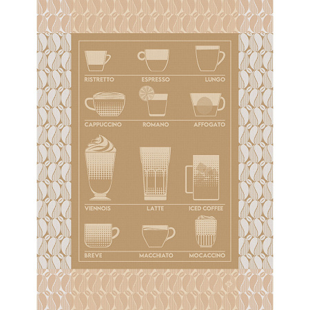 4 Torchons Barista Latte 60×80 cm Le Jacquard Français