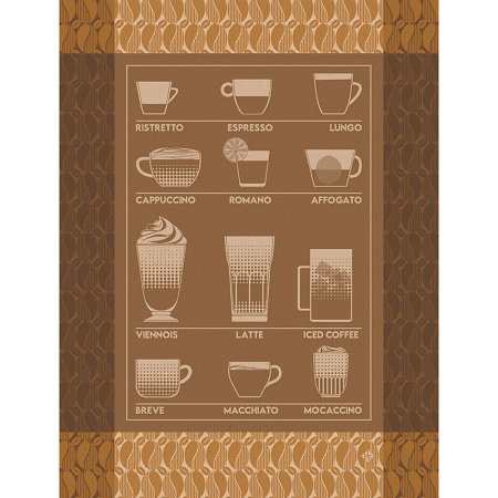 4 Torchons Barista Mocca­cino 60×80 cm Le Jacquard Français