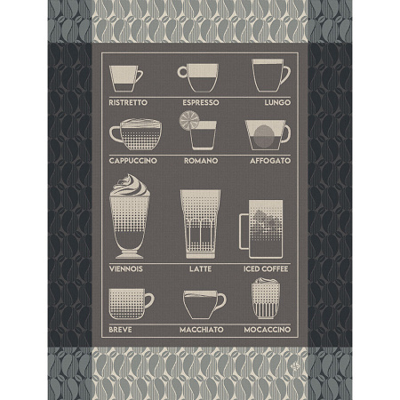4 Torchons Barista Ristretto 60×80 cm Le Jacquard Français