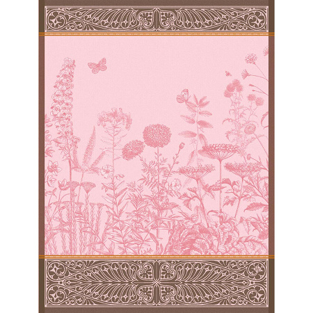 4 Torchons Bloo­ming Rosée 60×80 cm Le Jacquard Français