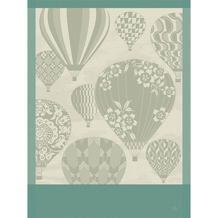 4 Torchons Cappa­doce Turquoise 60×80 cm Le Jacquard Français