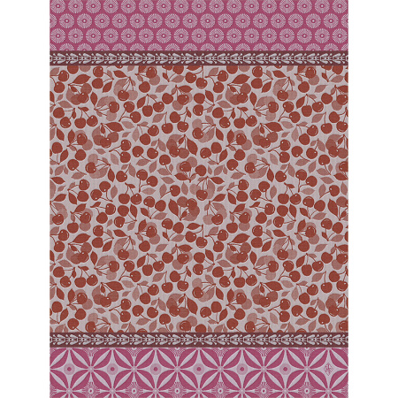 4 Torchons Cerise Griotte 60×80 cm Le Jacquard Français
