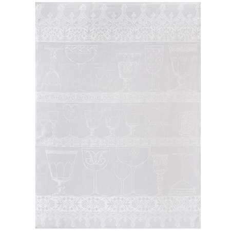 4 Torchons cris­tal blanc 60×80 cm Le Jacquard Français