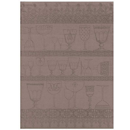 4 Torchons cris­tal poivre gris 60×80 cm Le Jacquard Français