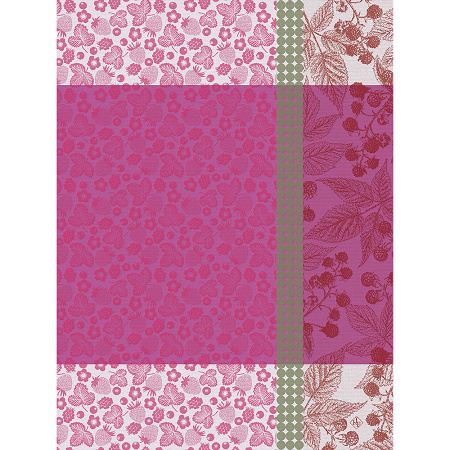 4 Torchons Cueillette d été Fram­boise 60×80 cm Le Jacquard Français