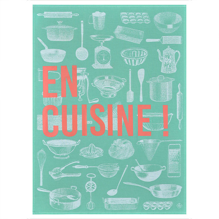 4 Torchons En Cuisine Mint 60×80 cm Le Jacquard Français