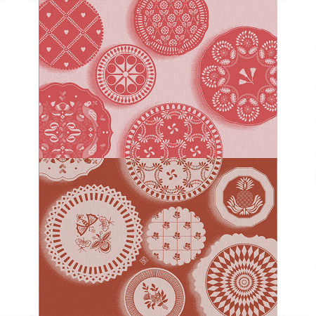 4 Torchons Faïence Tulipe 60×80 cm Le Jacquard Français