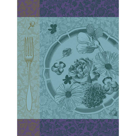 4 Torchons Fleurs à croquer Chlo­ro­phylle 60×80 cm Le Jacquard Français