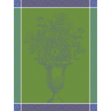 4 Torchons Florai­son Uni Lilas 60×80 cm Le Jacquard Français
