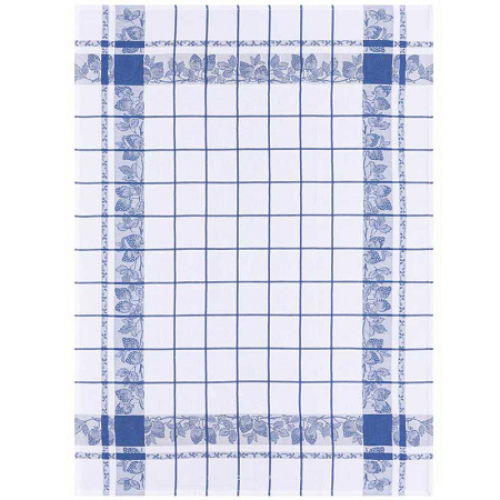 4 Torchons fraises bleu de France 60×80 cm Le Jacquard Français