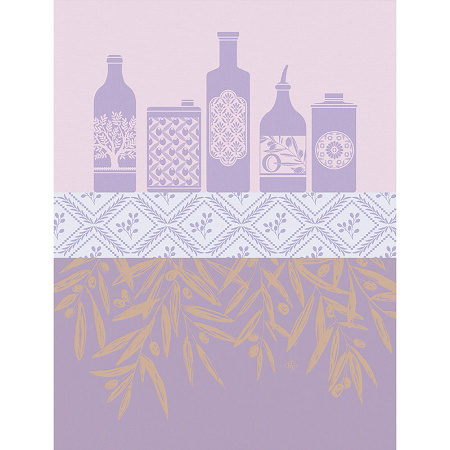 4 Torchons Huile Provençale Lavande 60×80 cm Le Jacquard Français