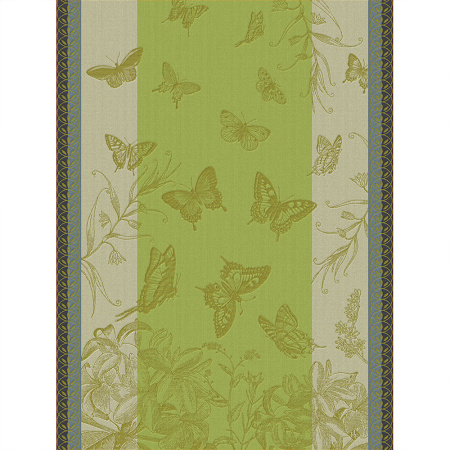 4 Torchons Jardins des Papillons Succu­lente 60×80 cm Le Jacquard Français