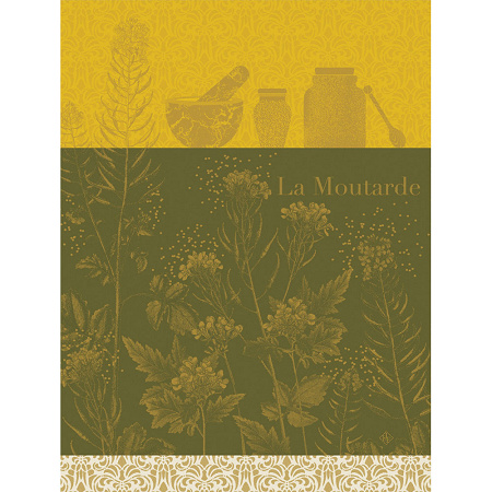 4 Torchons La Moutarde Jaune 60×80 cm Le Jacquard Français