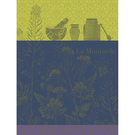 4 Torchons La Moutarde Verte 60×80 cm Le Jacquard Français