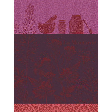 4 Torchons La Moutarde Violette 60×80 cm Le Jacquard Français