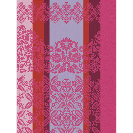 4 Torchons Mumbai Fuch­sia 60×80 cm Le Jacquard Français