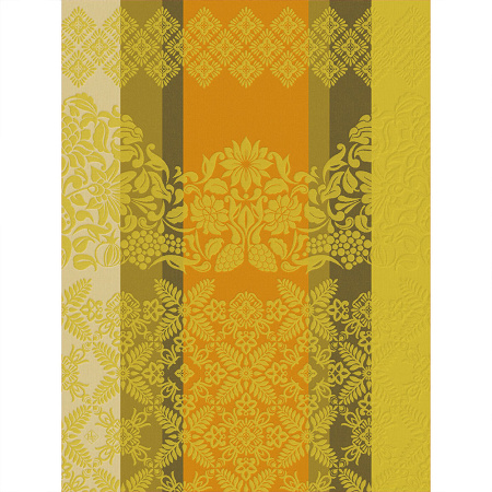 4 Torchons Mumbai Safran 60×80 cm Le Jacquard Français