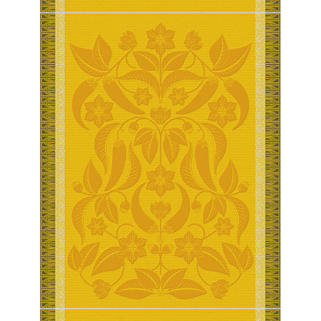 4 Torchons Piments Jaune 60×80 cm Le Jacquard Français