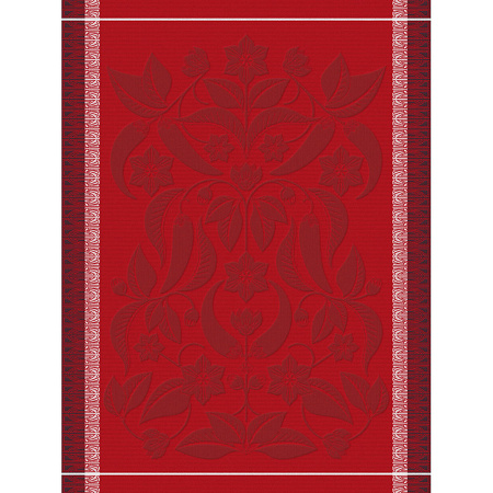 4 Torchons Piments Rouge 60×80 cm Le Jacquard Français