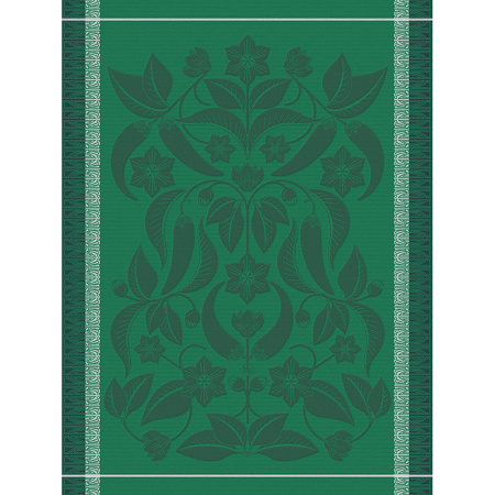 4 Torchons Piments Vert 60×80 cm Le Jacquard Français