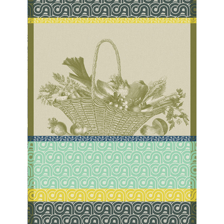 4 Torchons Pota­ger d’Hi­ver Poireau 60×80 cm Le Jacquard Français