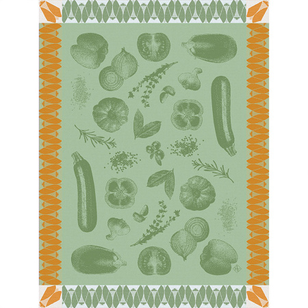 4 Torchons Rata­touille Cour­gette 60×80 cm Le Jacquard Français