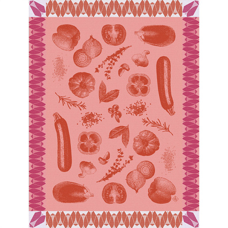 4 Torchons Rata­touille Tomate 60×80 cm Le Jacquard Français