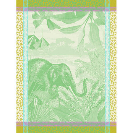 4 Torchons Sinha­râja Jungle 60×80 cm Le Jacquard Français
