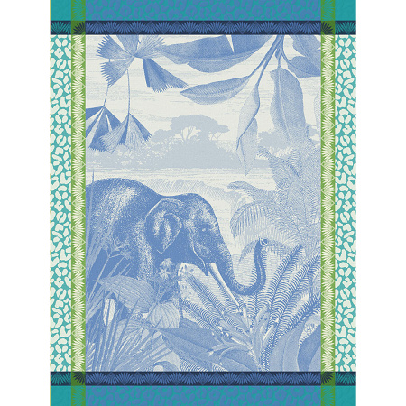4 Torchons Sinha­râja Océan 60×80 cm Le Jacquard Français
