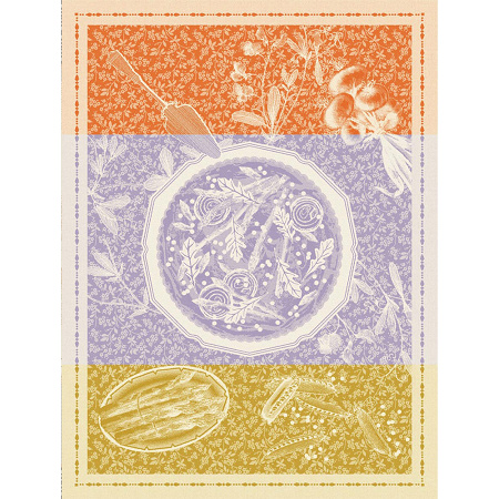 4 Torchons Tarte Printanière Croustillante 60×80 cm Le Jacquard Français