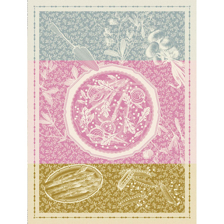 4 Torchons Tarte Prin­ta­nière Gour­mande 60×80 cm Le Jacquard Français