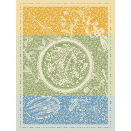 4 Torchons Tarte Printanière Rafraîchissante 60×80 cm Le Jacquard Français